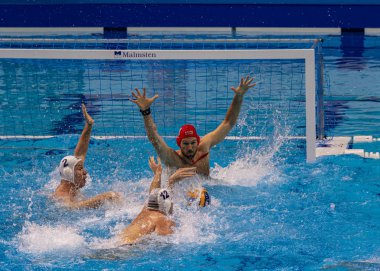 Budapeşte Macaristan 26 Ocak 2020: 34. Avrupa sutopu şampiyonası Macaristan - İspanya altın madalya. Macaristan 2020 Avrupa Şampiyonası Altın Madalyası aldı.. 