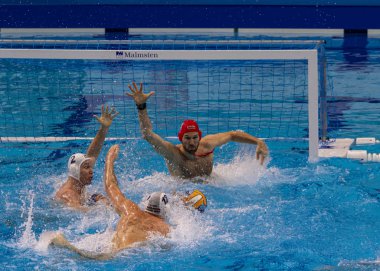 Budapeşte Macaristan 26 Ocak 2020: 34. Avrupa sutopu şampiyonası Macaristan - İspanya altın madalya. Macaristan 2020 Avrupa Şampiyonası Altın Madalyası aldı.. 