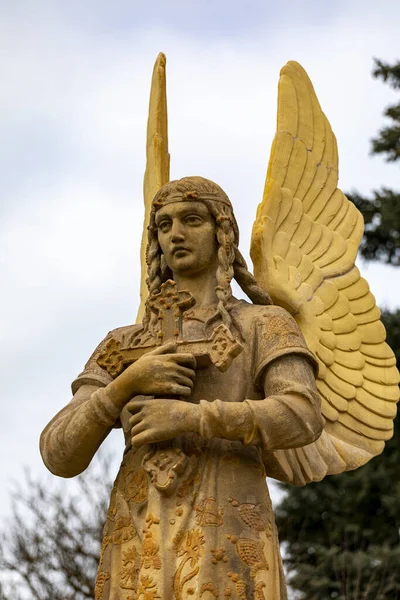 Hungary Mariakemend Feb 2020 Religious Angel Statue Medieval Catholic Church — Stock Photo, Image