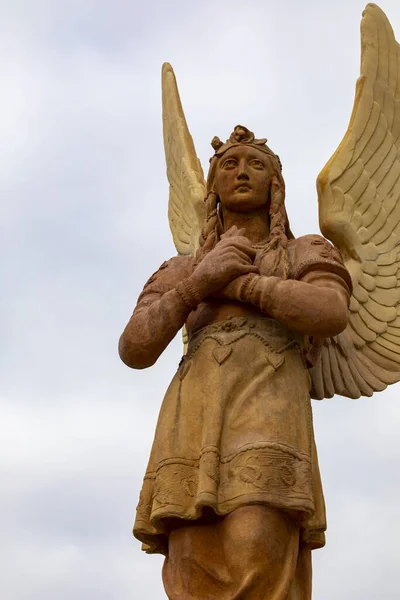 Hungary Mariakemend Feb 2020 Religious Angel Statue Medieval Catholic Church — Stock Photo, Image