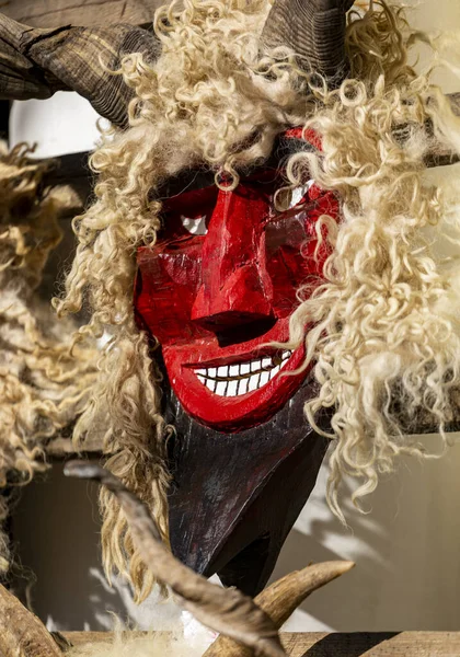 Hungary Mohacs Feb 23, 2020: Participants at the Buso walking festival-ending the day before Ash Wednesday. People wearing traditional masks include folk music, masquerading, parades and dancing.