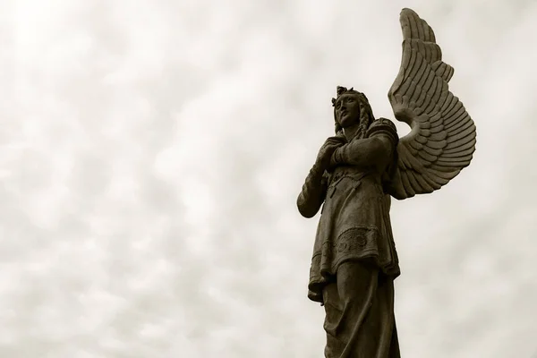 Hungary Mariakemend Feb 2020 Religious Angel Statue Medieval Catholic Church — Stock Photo, Image