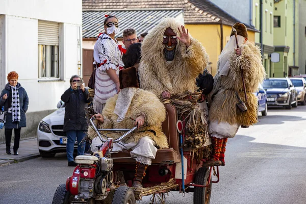 Hungary Mohacs Feb 2020 Participants Buso Walking Festival Ending Day — Stock fotografie