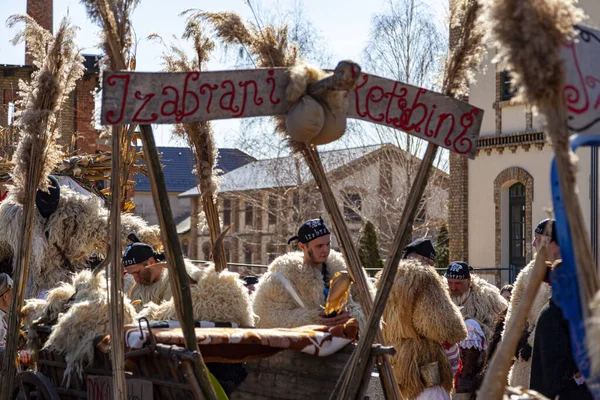Ungheria Mohacs Feb 2020 Partecipanti Festival Piedi Buso Termina Giorno — Foto Stock