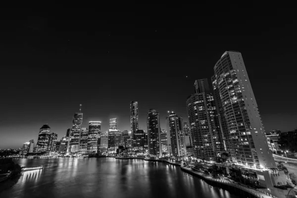 Brisbane Queensland Austrálie Ledna 2019 Story Bridge Městské Mrakodrapy Rozsvítily — Stock fotografie