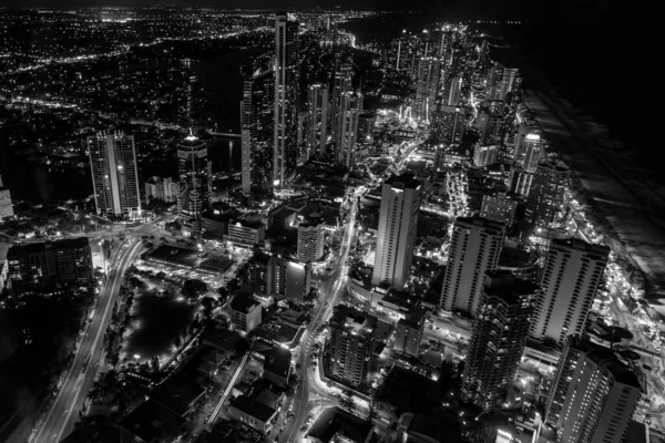 Pohled Zlaté Pobřeží Město Noci Queensland Austrálie — Stock fotografie
