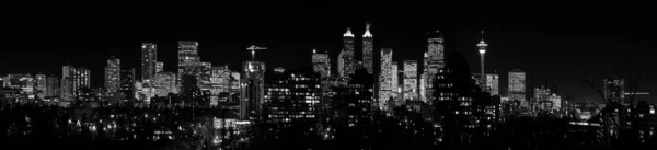 Downtown Calgary Skyline Nachts Alberta Canada — Stockfoto