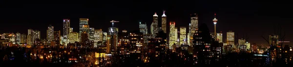 Downtown Calgary Skyline Notte Alberta Canada — Foto Stock