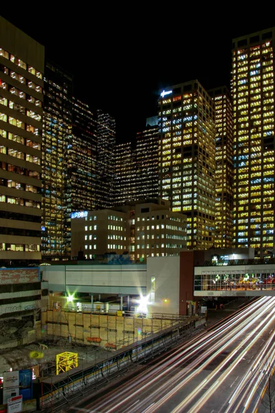 Downtown Calgary Skyline Night Alberta Canada — Stock Photo, Image