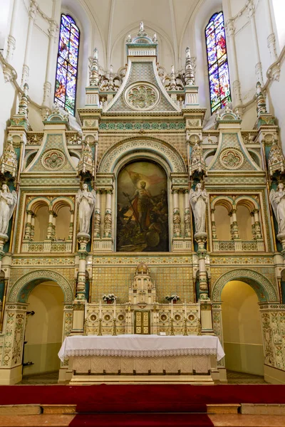 Igreja Laszlo Interior Com Quase Toda Decoração Por Cerâmica Tipo — Fotografia de Stock