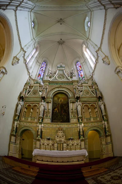 Chiesa San Laszlo Interno Con Quasi Tutte Decorazioni Ceramica Questo — Foto Stock