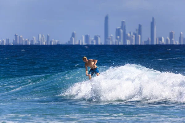 Snapper Rocks Gold Coast Αυστραλία Φεβρουάριος 2019 Unidentify Surfer Races — Φωτογραφία Αρχείου