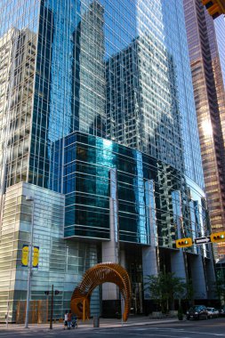 Calgary 'nin şehir merkezindeki gökdelenler manzaralı. - Kanada