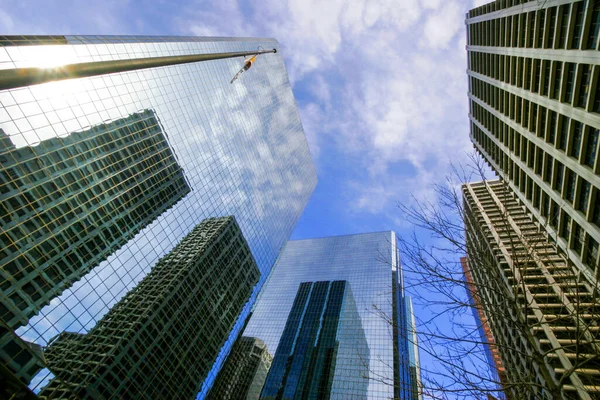 Vista Centro Calgary Com Arranha Céus Canadá — Fotografia de Stock