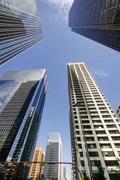 Vista Del Centro Calgary Con Rascacielos Canadá — Foto de Stock