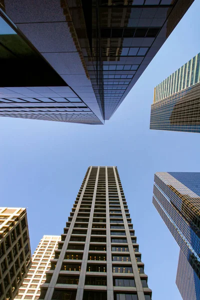 看到卡尔加里的市中心有摩天大楼 加拿大 — 图库照片