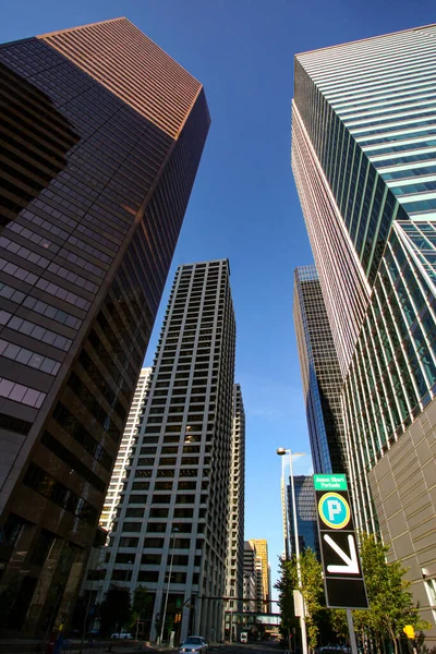 Pohled Calgary Centru Mrakodrapy Kanada — Stock fotografie