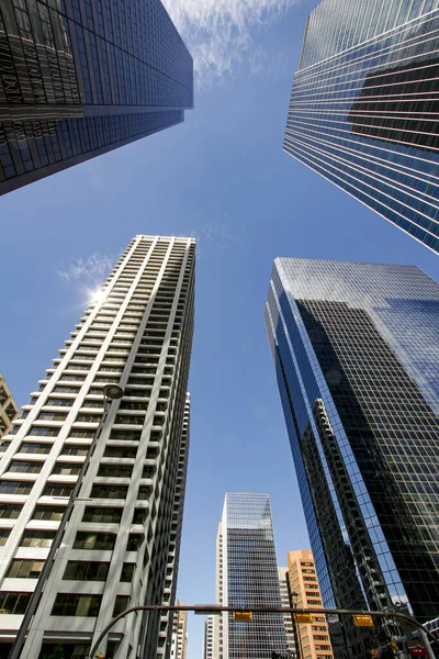 Kilátás Calgary Belvárosára Felhőkarcolókkal Kanada — Stock Fotó