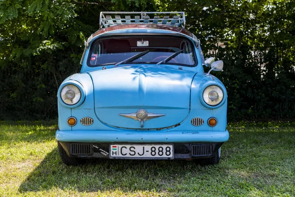 Kiskunlachaza Hongrie Juin 2019 Exposition Voitures Anciennes Trabant Voiture Est — Photo