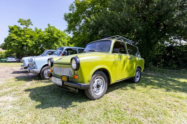 Kiskunlachaza Hungary Cze 2019 Vintage Car Show Trabant East German — Zdjęcie stockowe