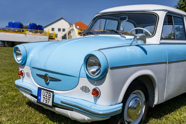 Kiskunlachaza Ungheria Giu 2019 Auto Epoca Trabant Auto Della Germania — Foto Stock