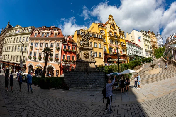 Karlowe Wary Czechy Sierpnia 2019 Słynne Miasto Zachodnich Czechach Nie — Zdjęcie stockowe