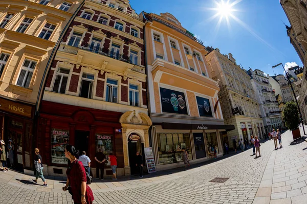 Karlovy Vary Csehország Aug 2019 Híres Város Nyugat Csehországban Nem — Stock Fotó