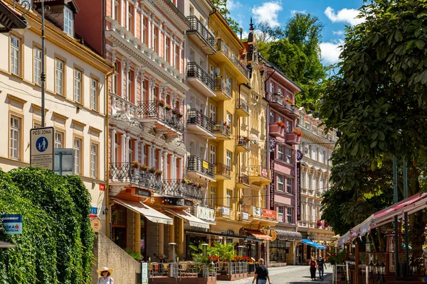 Karlovy Vary Csehország Aug 2019 Híres Város Nyugat Csehországban Nem — Stock Fotó