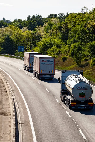 Hungary Budapest May 2020 Aerial View Overpass Traffic Highway — Stock Photo, Image