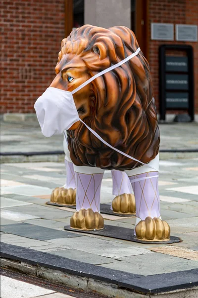 Herend Hongrie Mai 2020 Lion Porcelaine Taille Réelle Fabriqué Par — Photo