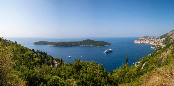 Dubrovnik West Harbour Croácia Setembro 2019 Cruzeiros West Harbor Vista — Fotografia de Stock