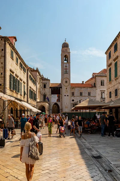 Dubrownik Chorwacja Wrz 2019 Widok Zabytkowy Stary Plac Centrum Starego — Zdjęcie stockowe