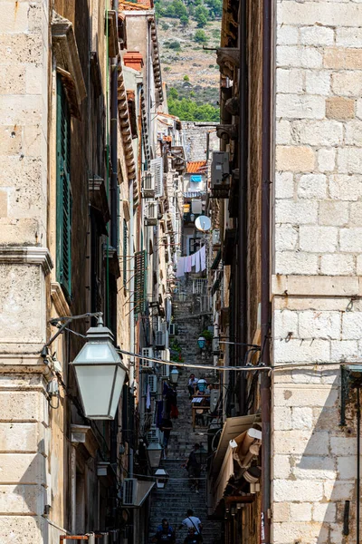 Dubrovnik Croacia Septiembre 2019 Vista Histórica Plaza Antigua Centro Ciudad —  Fotos de Stock