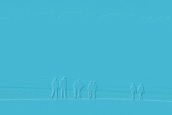 İnsanlar şekillerin üzerindeki mavi — Stok fotoğraf