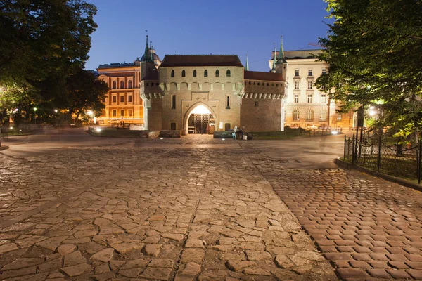 Barbican by Night in Krakow — Stock Photo, Image