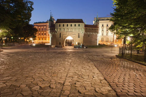 Barbacane de nuit à Cracovie — Photo