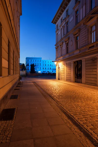 Bydgoszcz stare miasto nocą w Polsce — Zdjęcie stockowe