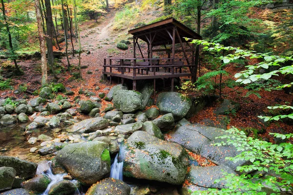 Refugio forestal junto al arroyo — Foto de Stock