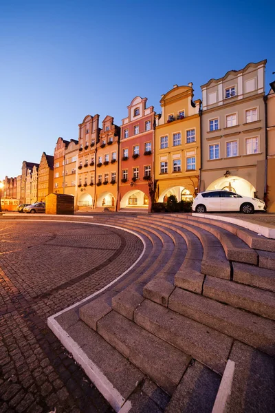 Soumrak v starém městě Jelenia Gora, Polsko — Stock fotografie