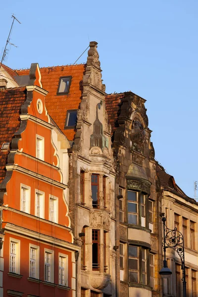 Edifícios históricos com Gable em Wroclaw — Fotografia de Stock