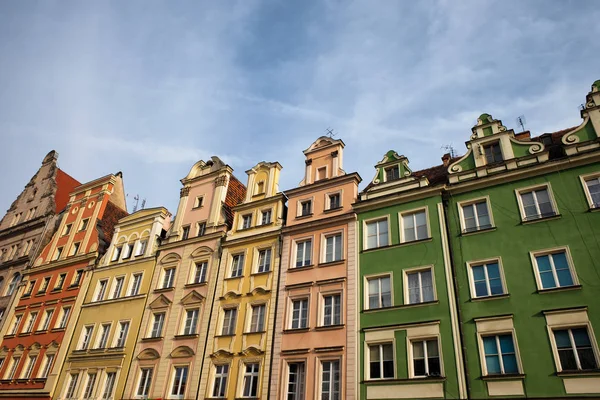 Családi házak, a régi város Wroclaw, Lengyelország — Stock Fotó