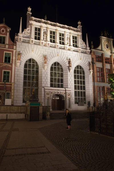 Artus Court v noci v Gdaňsku — Stock fotografie