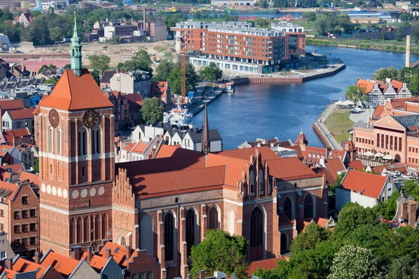 Biserica Sf. Ioan și Peisajul Cetății Gdansk — Fotografie, imagine de stoc