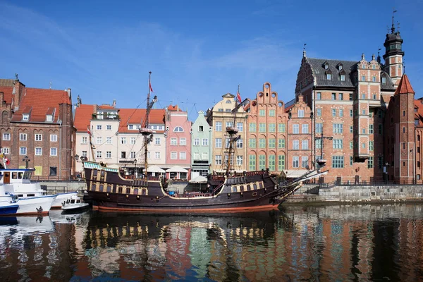 Cidade Velha de Gdansk Vista Rio — Fotografia de Stock