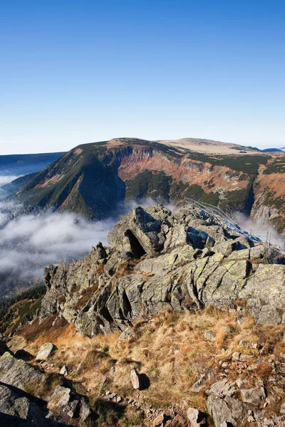 Karkonosse Landschaft vom Schneekoppe — Stockfoto