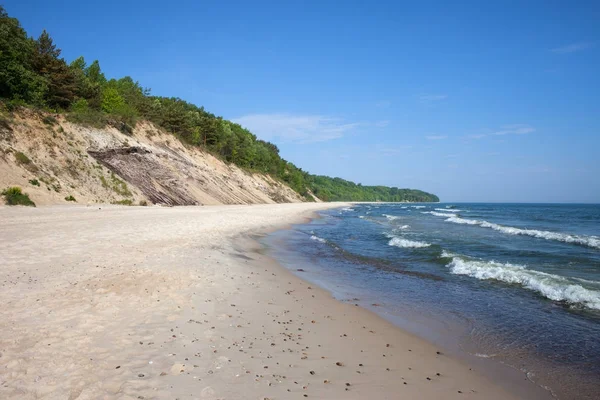 Cliff and Beach at Baltic Sea in Chlapowo — Stock Photo, Image