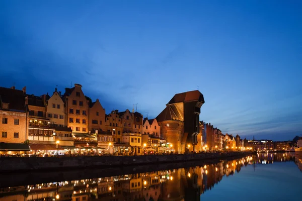 Vieille ville de Gdansk au crépuscule — Photo
