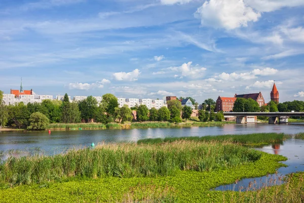 Malbork şehir nehir manzarası — Stok fotoğraf