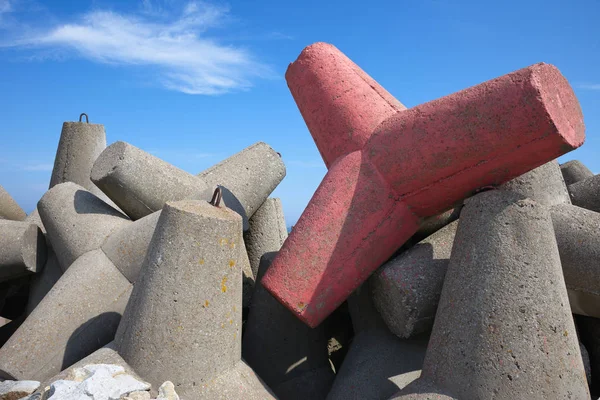 Bloques de hormigón de rompeolas — Foto de Stock