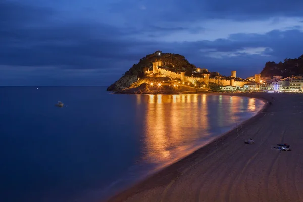 Stadt tossa de mar bei Nacht — Stockfoto